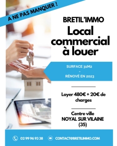 NOYAL SUR VILAINE – LOCAL COMMERCIAL – A LOUER