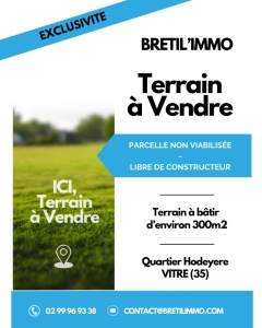 VITRE – TERRAIN CONSTRUCTIBLE – A VENDRE